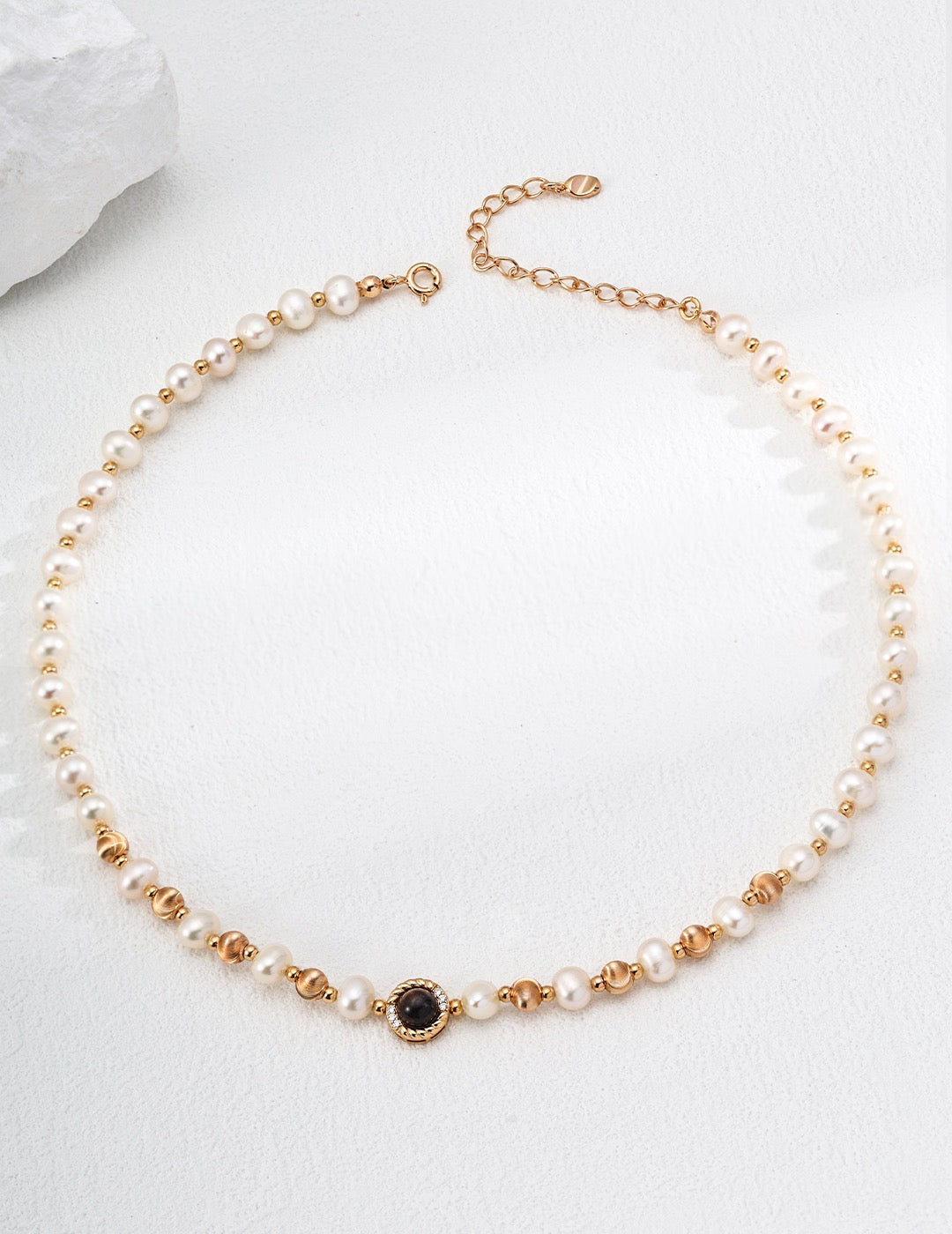 Natural Pearl Tiger's Eye Necklace