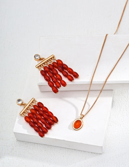 Red Agate Earrings