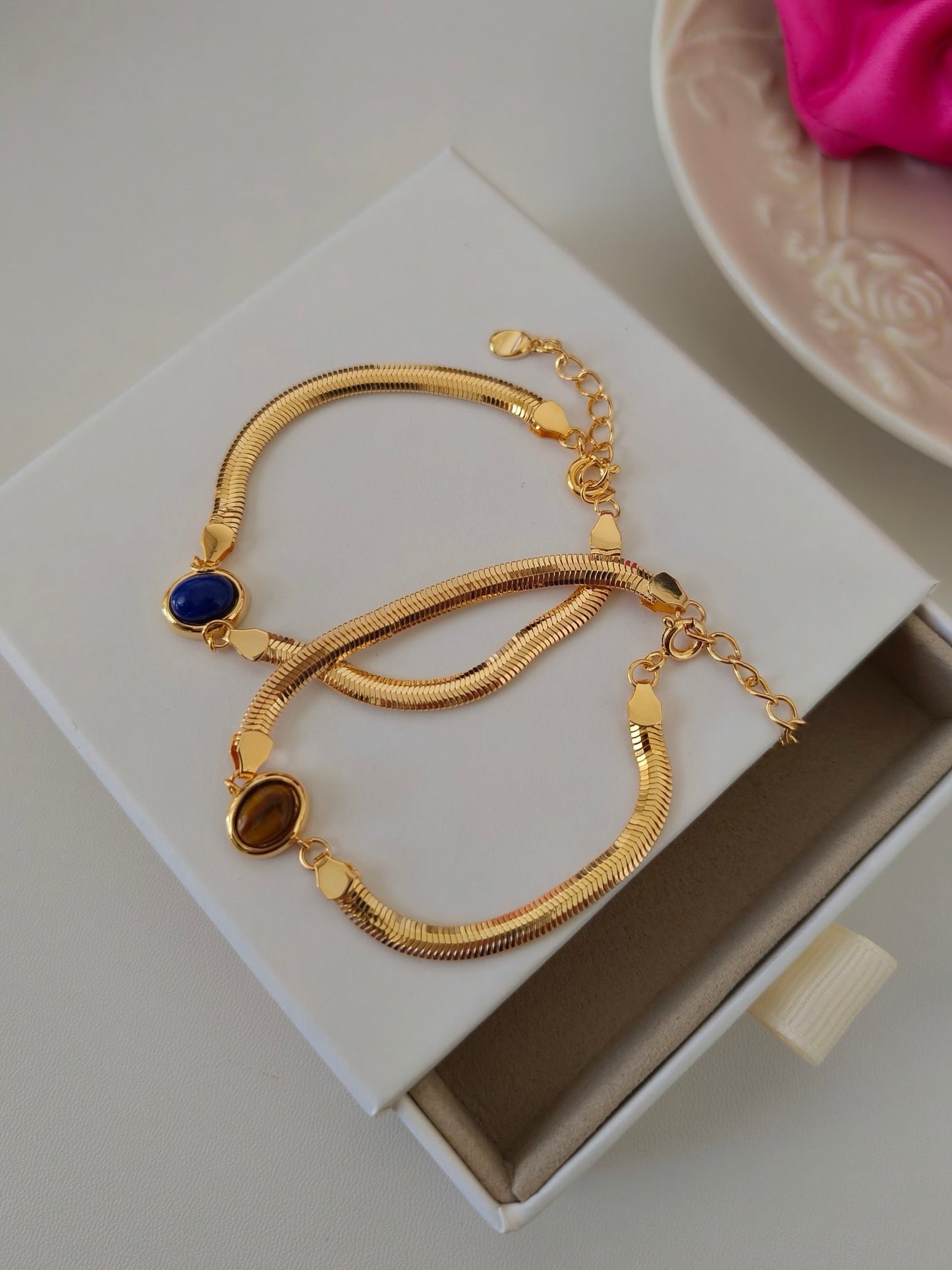 Lapis Lazuli/ Tiger Eye Gemstone Bracelet