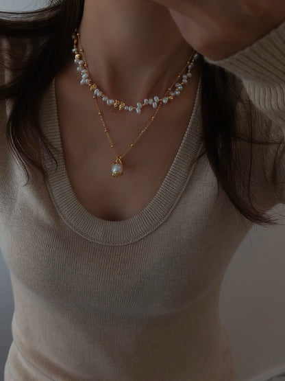 Customizable Layered Pearl Necklace