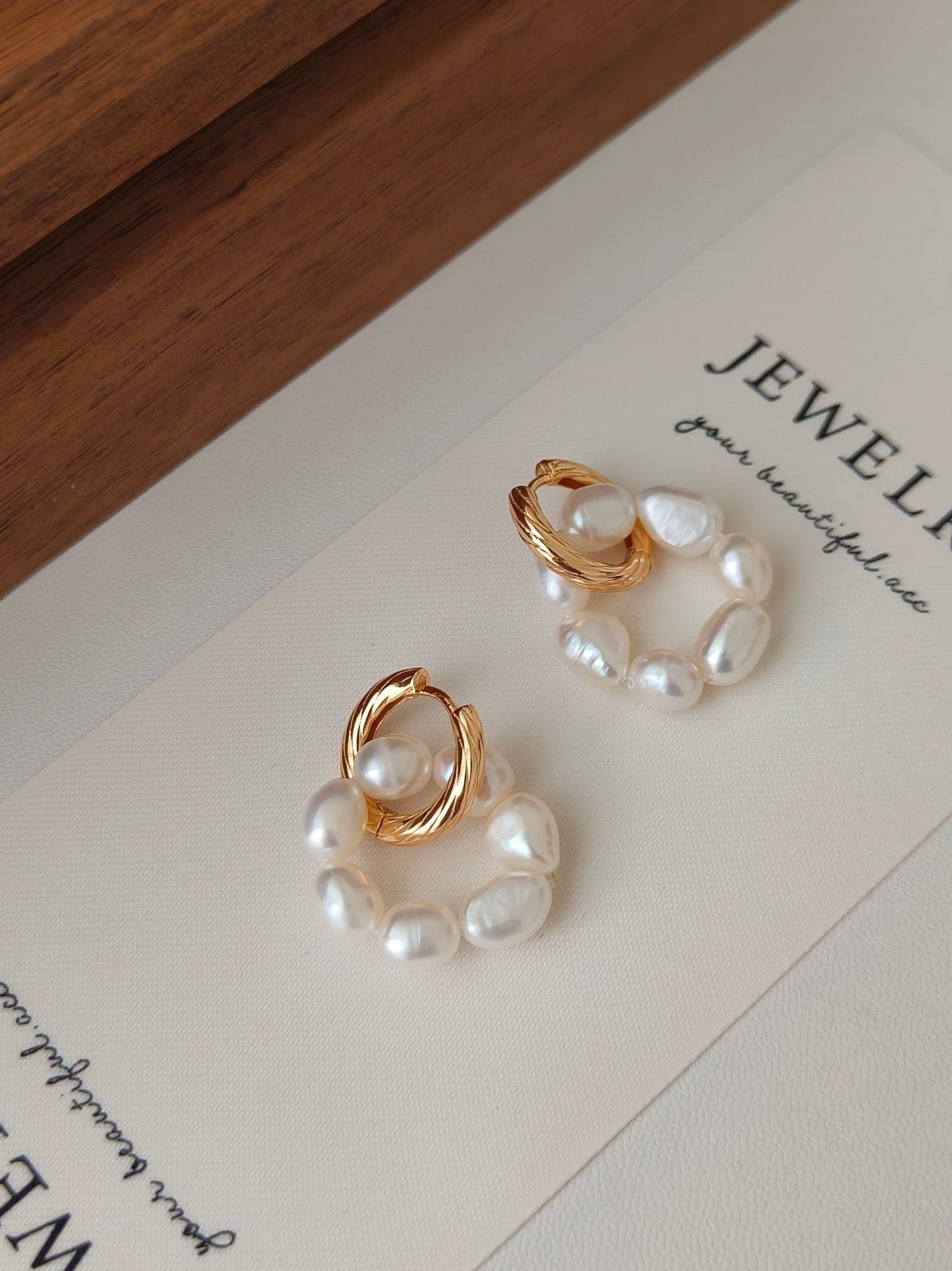 18K Gold Pearl Strand Earrings