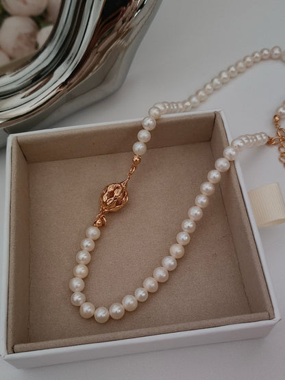 Hollow Sphere Pearl Necklace