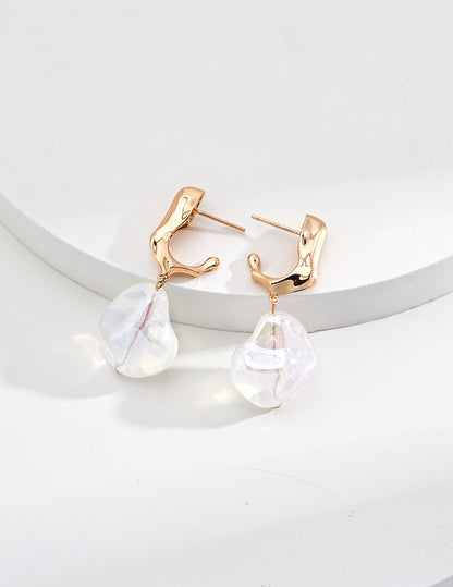 Rare Natural Pearl & Resin Earrings