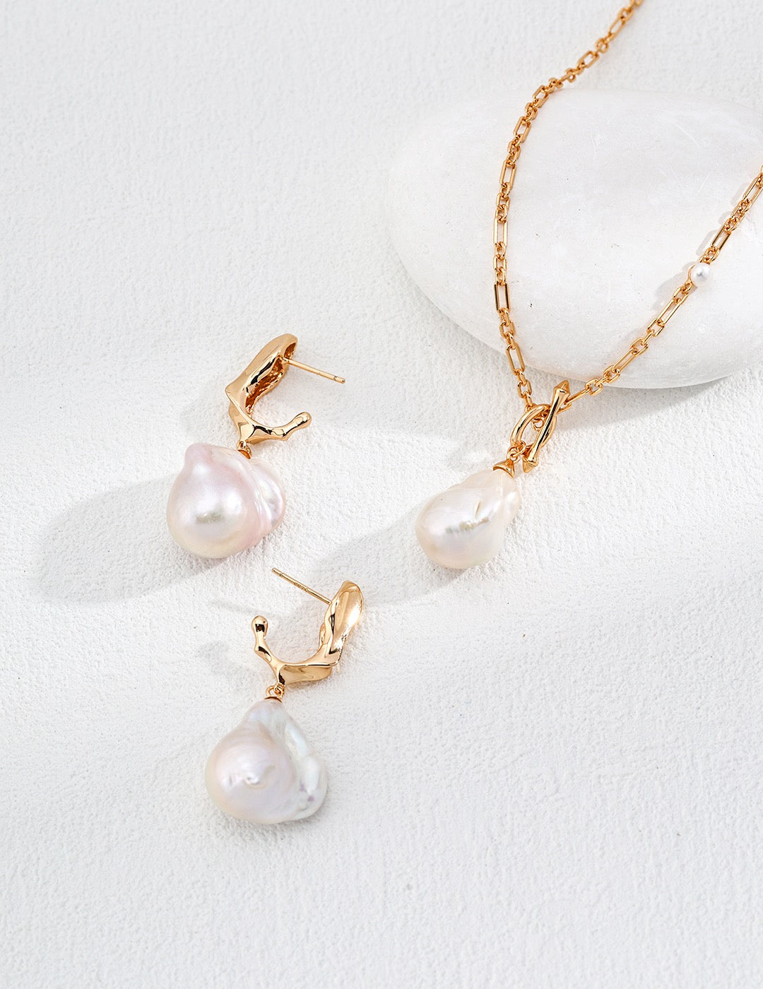 Rare Natural Pearl & Resin Earrings