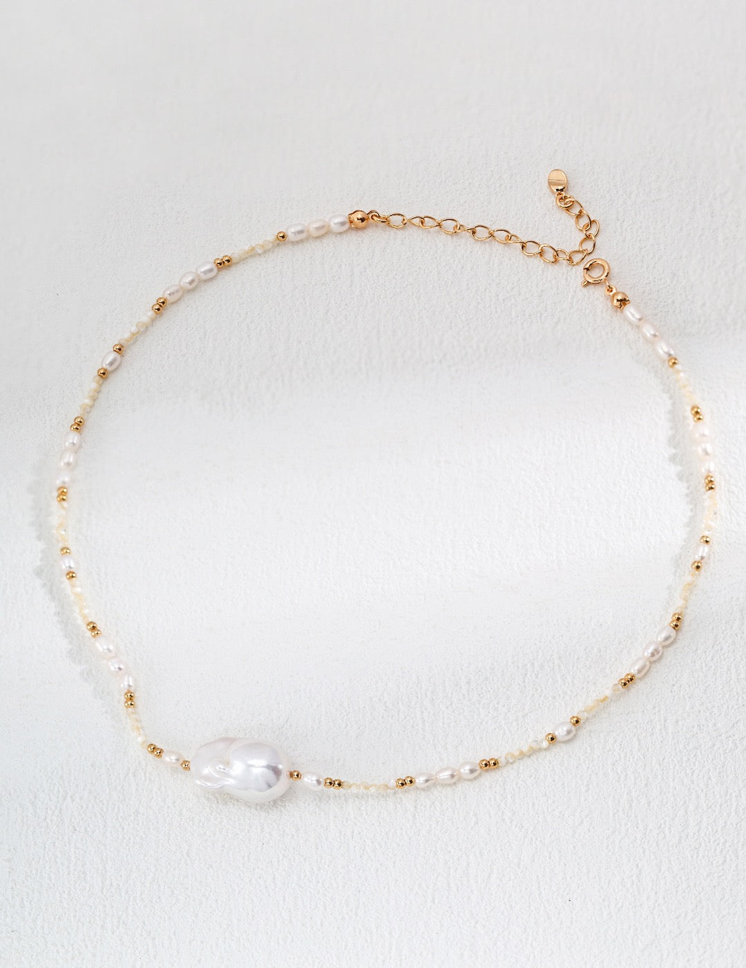 Minimalist Natural Pearl & Shell Necklace